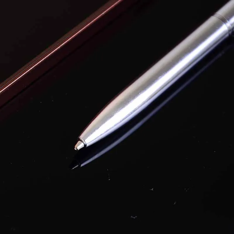 1 قطعة قلم حبر جاف معدني صغير القلم الدورية جيب الحجم القلم المحمولة قلم بسن بلية صغيرة النفط القلم رائعة موجز