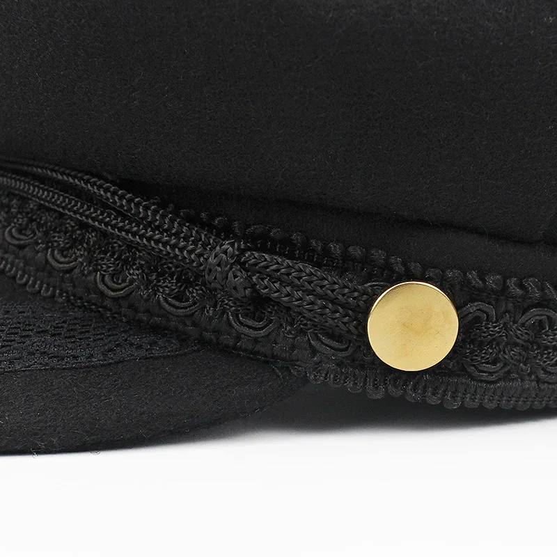 Spring Autumn Newsboy Hats for Women Lace belt button Military Caps Ladies Fashion Streetwear Flat Caps Female Octagonal Boina