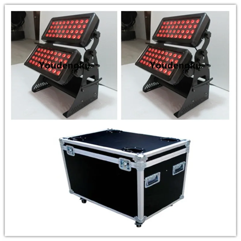 1 piece with flightcase Outdoor pr city color 5in1 rgbwa wall wash 72*15W rgbwa double head led wall wash light