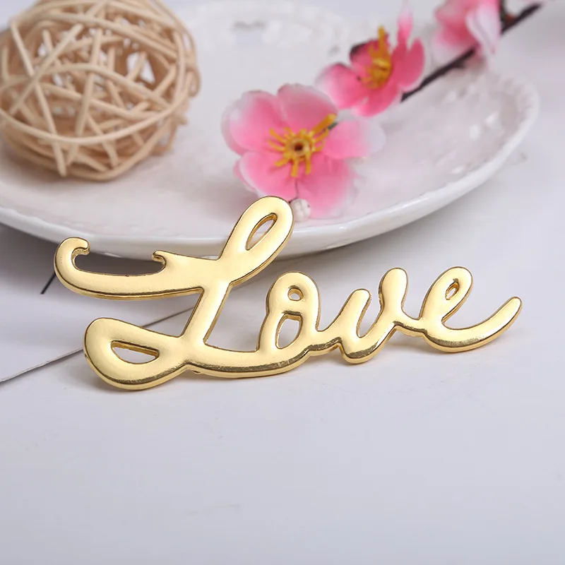 

Hot sell 60pcs/lot Silver golden ColorLove bottle opener wedding party favor gift guest present