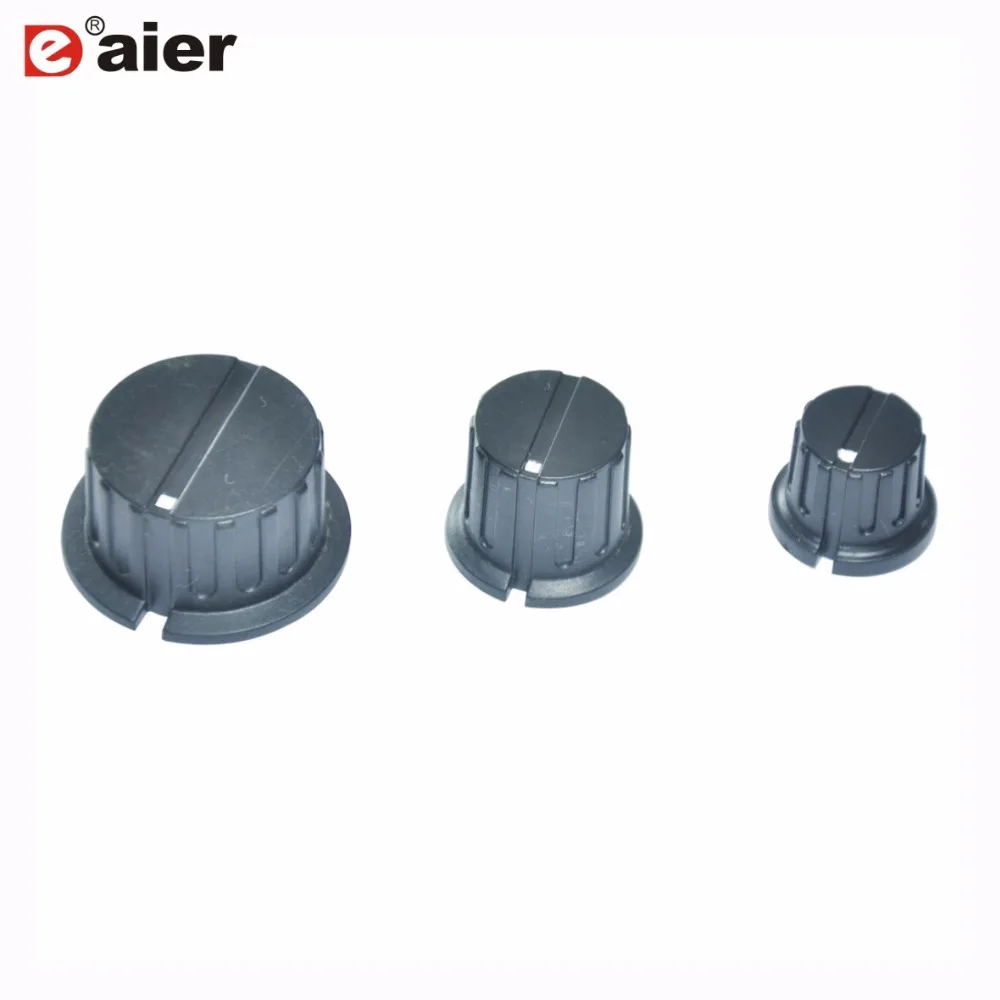 5PCS 6.35mm Plastic Slide Potentiometer Control Knob With Sharp Corner Knurled Skirted Guitar locked Cap Push ON Type