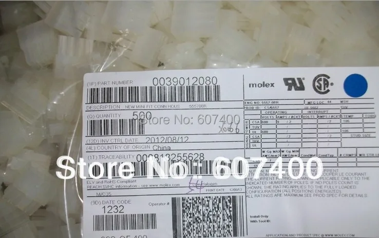 

0039012080 CONN RECEPT 8POS DUAL 3901-2080 MOLEX Connectors terminals housings 39012080 100% new and original parts 39-01-2080