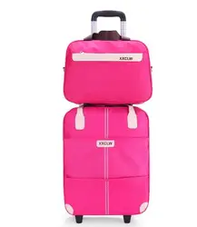 Women Travel luggage Bag  wheels travel Trolley Bag Suitcase Travel Rolling Bag with Handbag Baggage Rolling Travel wheeled bag