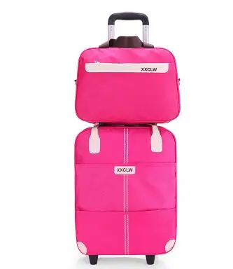 Women Travel luggage Bag  wheels travel Trolley Bag Suitcase Travel Rolling Bag with Handbag Baggage Rolling Travel wheeled bag