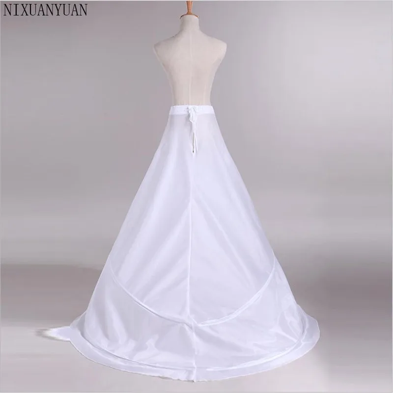 New Petticoats mit Zug Weiß 2 Hoops Krinoline Unterrock für Braut Formales Kleid Auf Lager Mode Hochzeit Zubehör