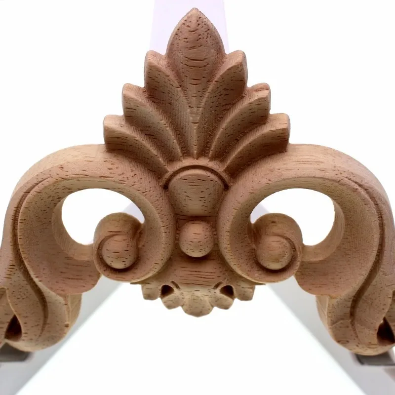 RUNBAZEF Wood Carving  Flower of European Furniture Door Small Home Decoration Crafts Figurines Miniatures Accessories