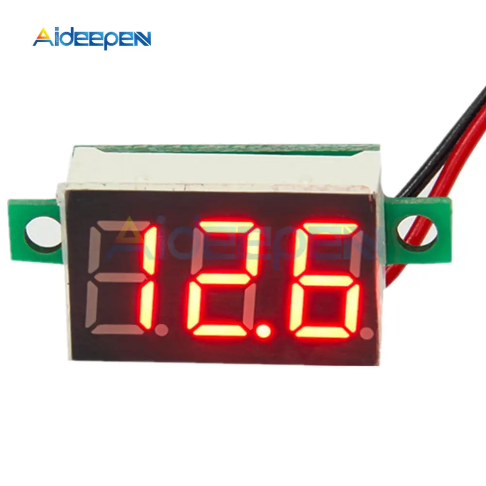 0.36 Inch Mini LED Digital Voltmeter Red Panel Voltage Meter DC 4-30V 3-Digit Display Adjustment Voltmeter