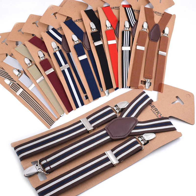 3Clips Men's Suspenders Men Braces Supports tirantes For Women Elastic Adjustable Pants Straps Clothing 2.5*110cm