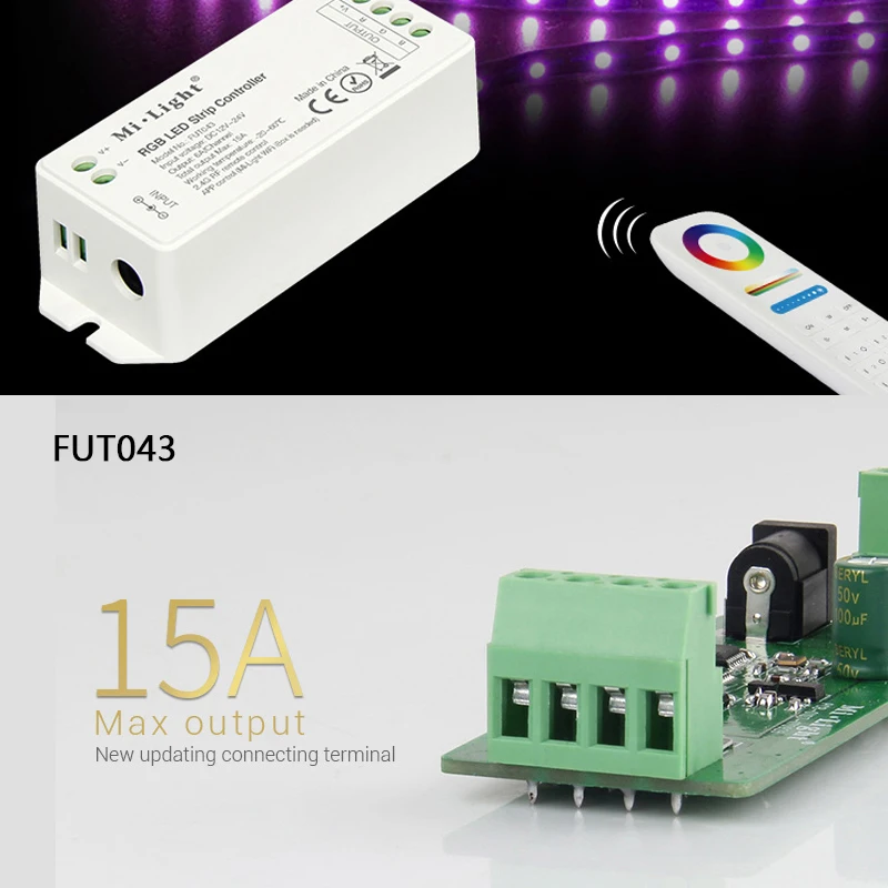 Miboxer RGB/RGBW/RGB+CCT LED Strip Controller DC12V~24V 2.4G Wireless WIFI Smart Panel Remote turn off light timing Dimmer