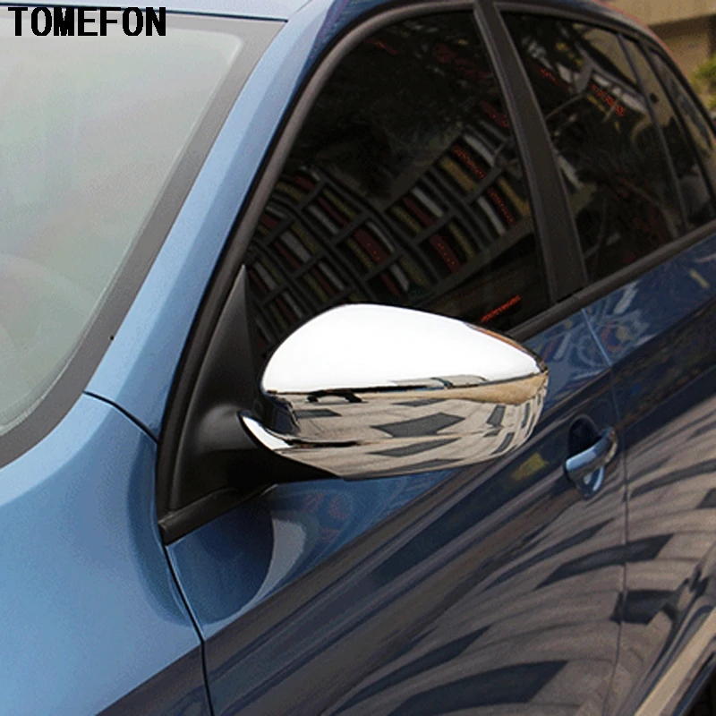 TOMEFON For Skoda Rapid 2014 2015 ABS Chrome Side Fender Wing Rearview Door Back Mirror Accessories Moulding Trim