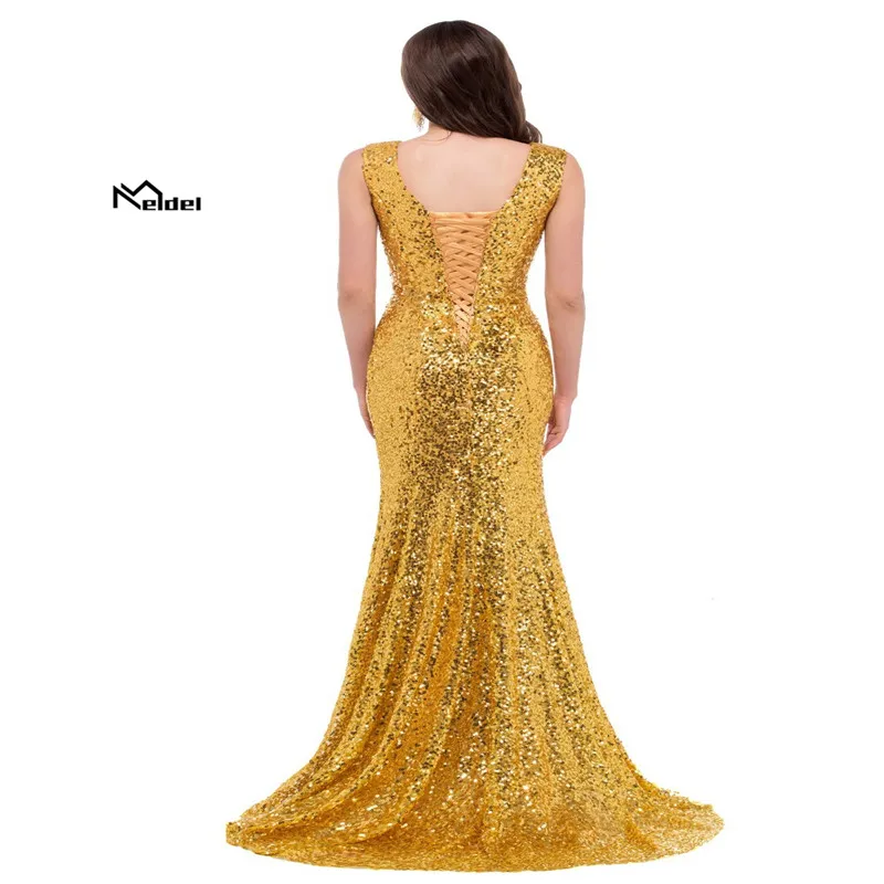 BATA De Soiree bonito nuevo Sexy cuello pico sirena sin mangas Borgoña largo elegante vestidos De noche Abendkleider 2019