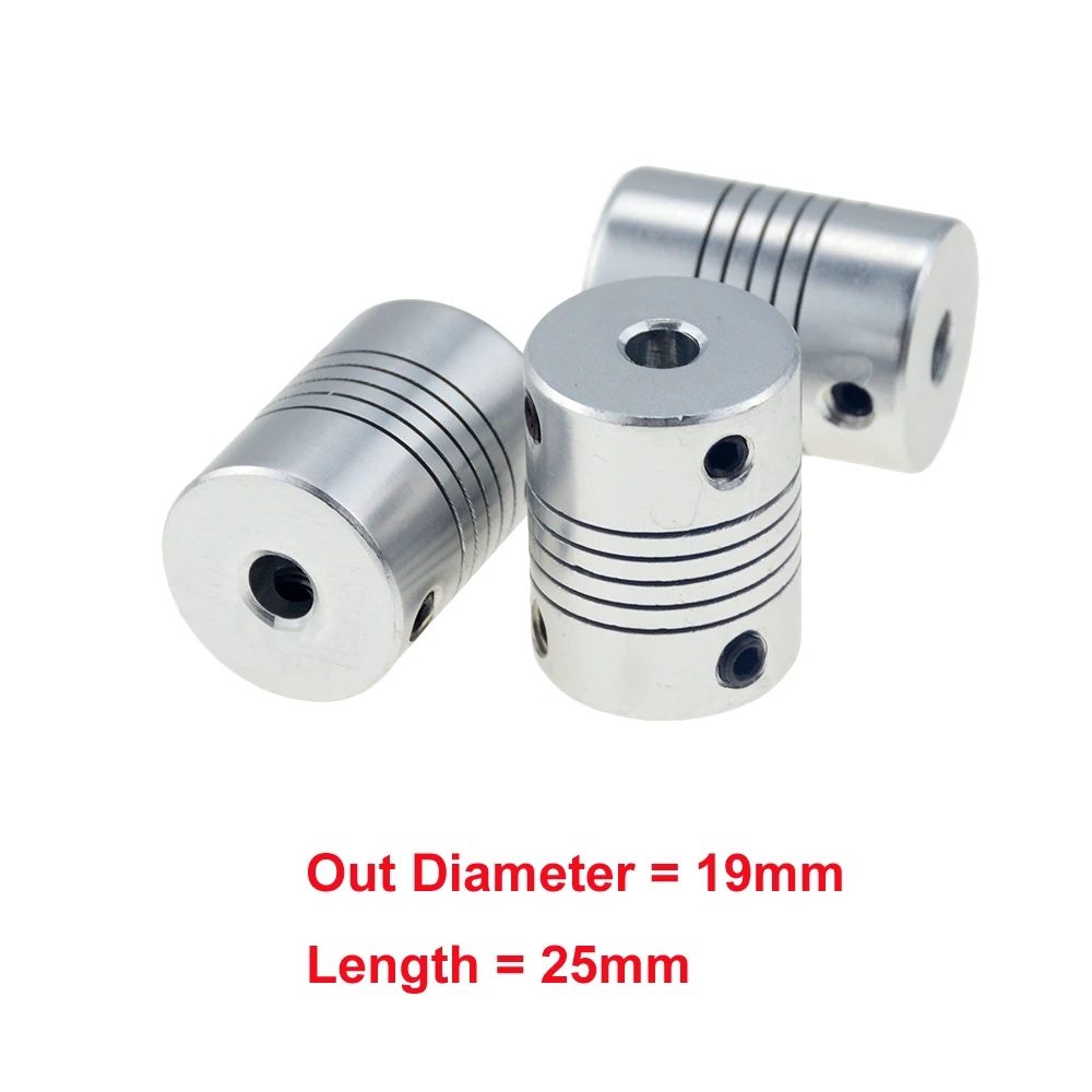 4pcs/lot D19L25 5x8mm CNC Motor Jaw Shaft Coupler Flexible Coupling OD19x25mm wholesale Dropshipping 3/4/5/6/6.35/7/8/10mm