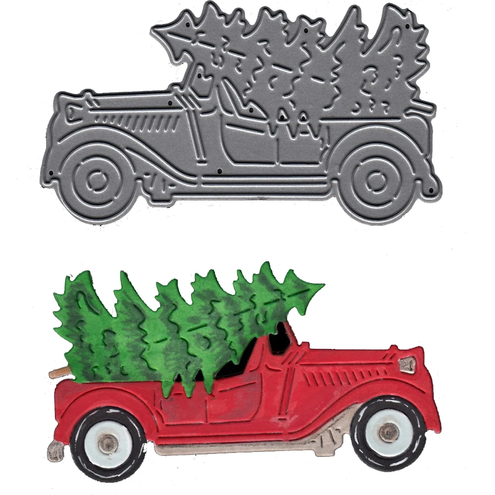 

Truck Hauls Christmas Tree Metal Cutting Dies Stencil for DIY Scrapbooking Album Decorative Embossing Paper Card Crafts Die Cuts