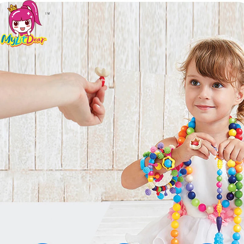 400pcs Pop Beads Toys Creativel Arts And Crafts For Kids Bracelet Snap Together Jewelry Fashion Kit Educational Toy For Children