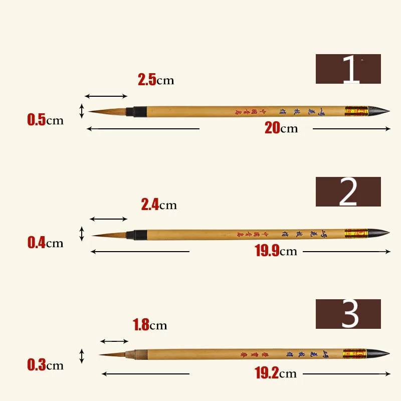 High Quality Weasel Hair Chinese Painting Brush Hook Line Chinese Calligraphy Brush Pen Meticulous Painting Small Regular Script