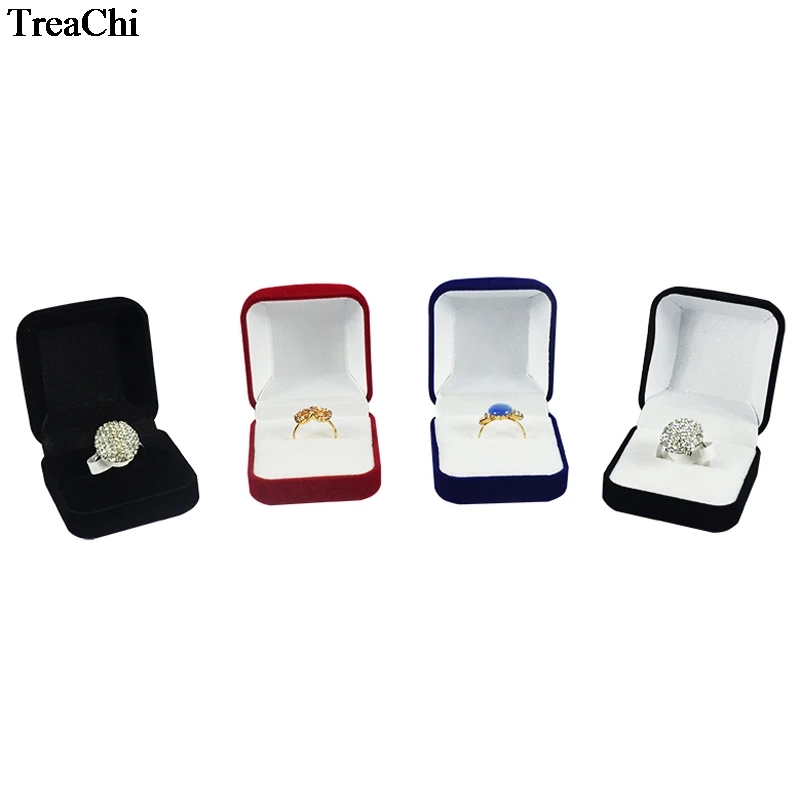 4 Colors Available Wedding Ring  Jewelry Box Earring Gift Box Bulk  Ring Earring Packing Storage Organizer Box 5*5.8*3.5cm