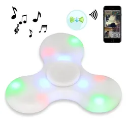 4pcs/lot Bluetooth MP3 Finger player with colorful led lights Anti-stress LED hand Spinner toy for Kid Adult Christmas gift