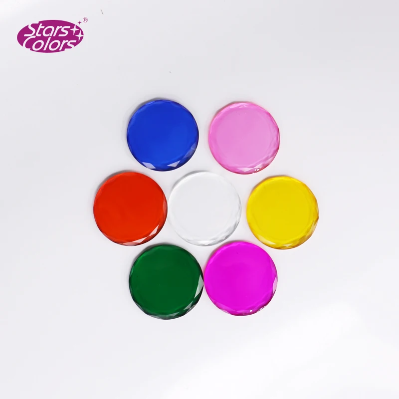 

StarsColors 7 Different Colors 5 pieces/Lot Polygon Crystal Colorful Eyelash Glue holder Make Up Tools slow the glue to Dry