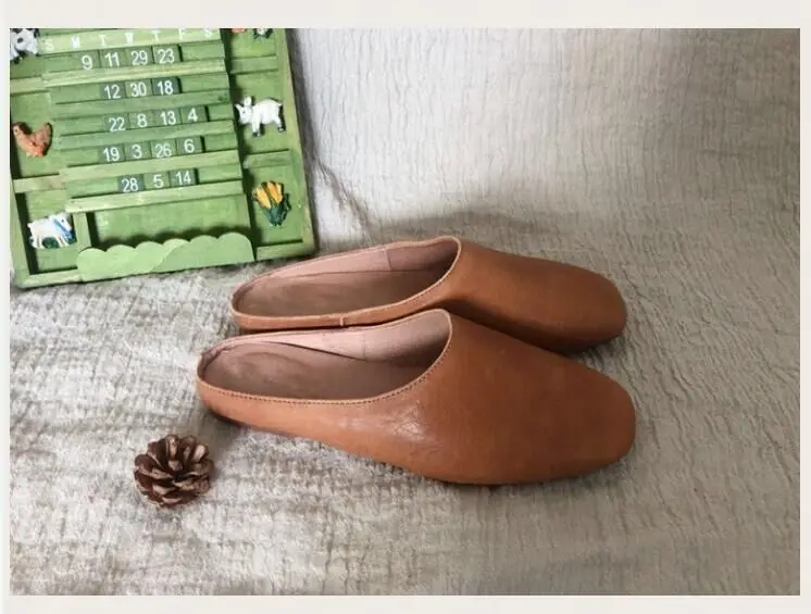 Careaymade-Korean style shoes,vintage Genuine leather fashion soft sole the retro art mori girl pure handmade single Sandals