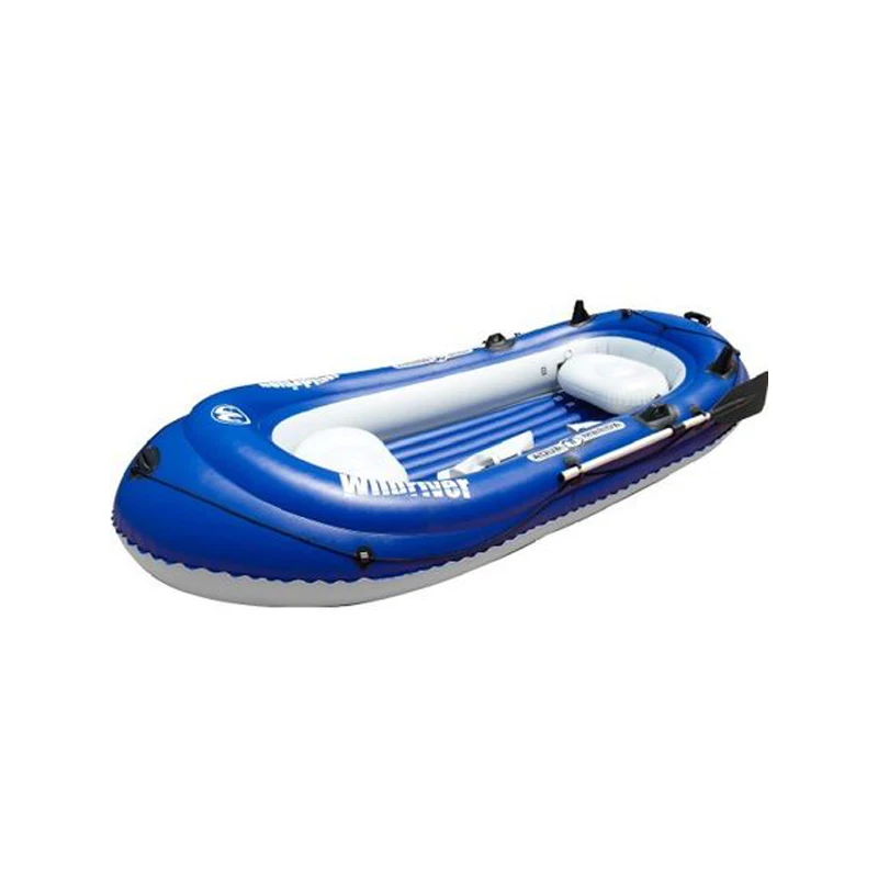 2 Person WILDRIVER fishing boat thick PVC inflatable boat kayak dinghy raft  paddle foot pump bag motor mount engine