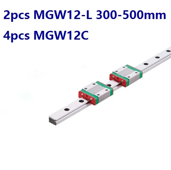 

2pcs Original HIWIN linear guide/rail MGW12-L 300mm/400mm/500mm +4pcs MGW12C Mini blocks for 12mm Miniature CNC parts