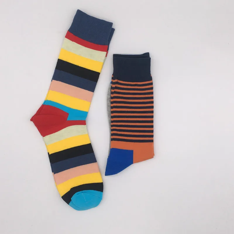 2020 high quality men\'s socks casual new standard lengthened version socks fashion stripes male socks fun clothes cotton socks