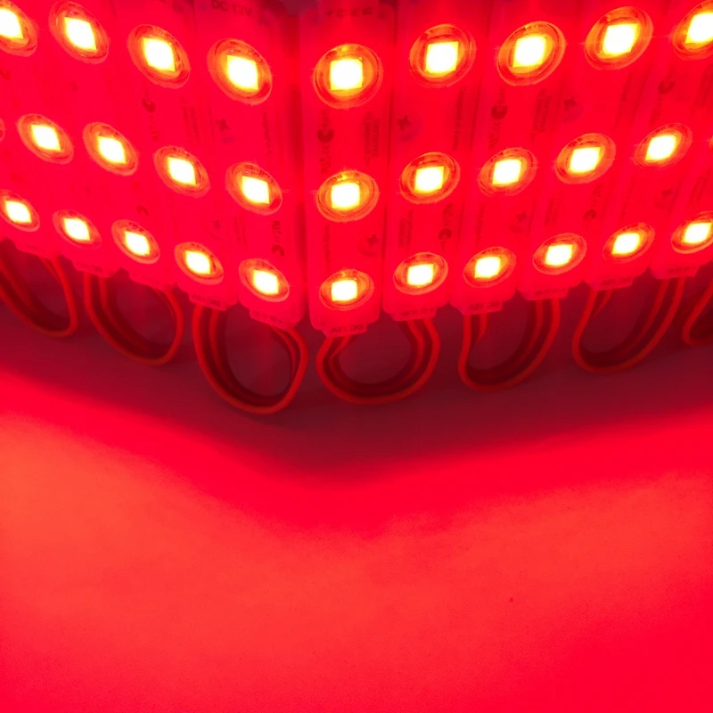 Injeksi dengan Lensa RGB LED Module SMD 5050 Tahan Air LED Iklan Lampu Module RGB DC12V 1.5W 3 LED IP65 bahan ABS