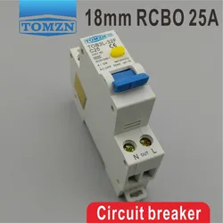 TOB3L-32F 18MM RCBO 25A 1P+N 6KA Residual current Circuit breaker with over current and Leakage protection