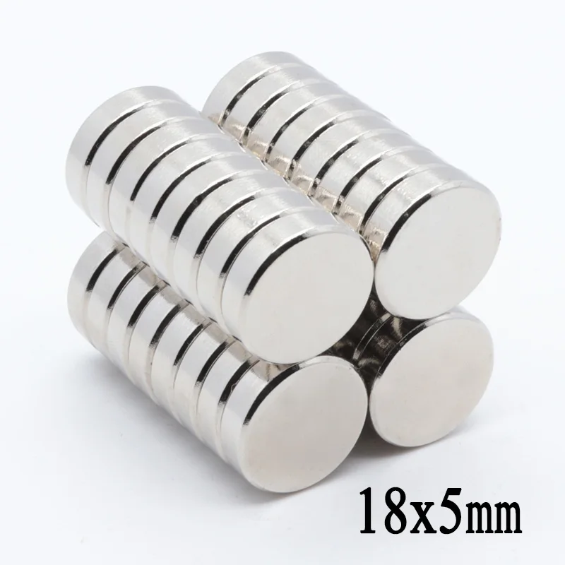 50pcs 18*5 Neodymium N35 Dia 18mmX5mm Strong Magnets Tiny Disc NdFeB Rare Earth For Crafts Models Fridge Sticking 18x5 mm