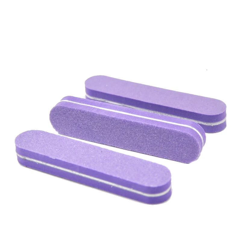 10pcs Nails Polish Buffer Sanding Purple Small Sponge Nail File 100/180 Professional Disposable Nail File Tools