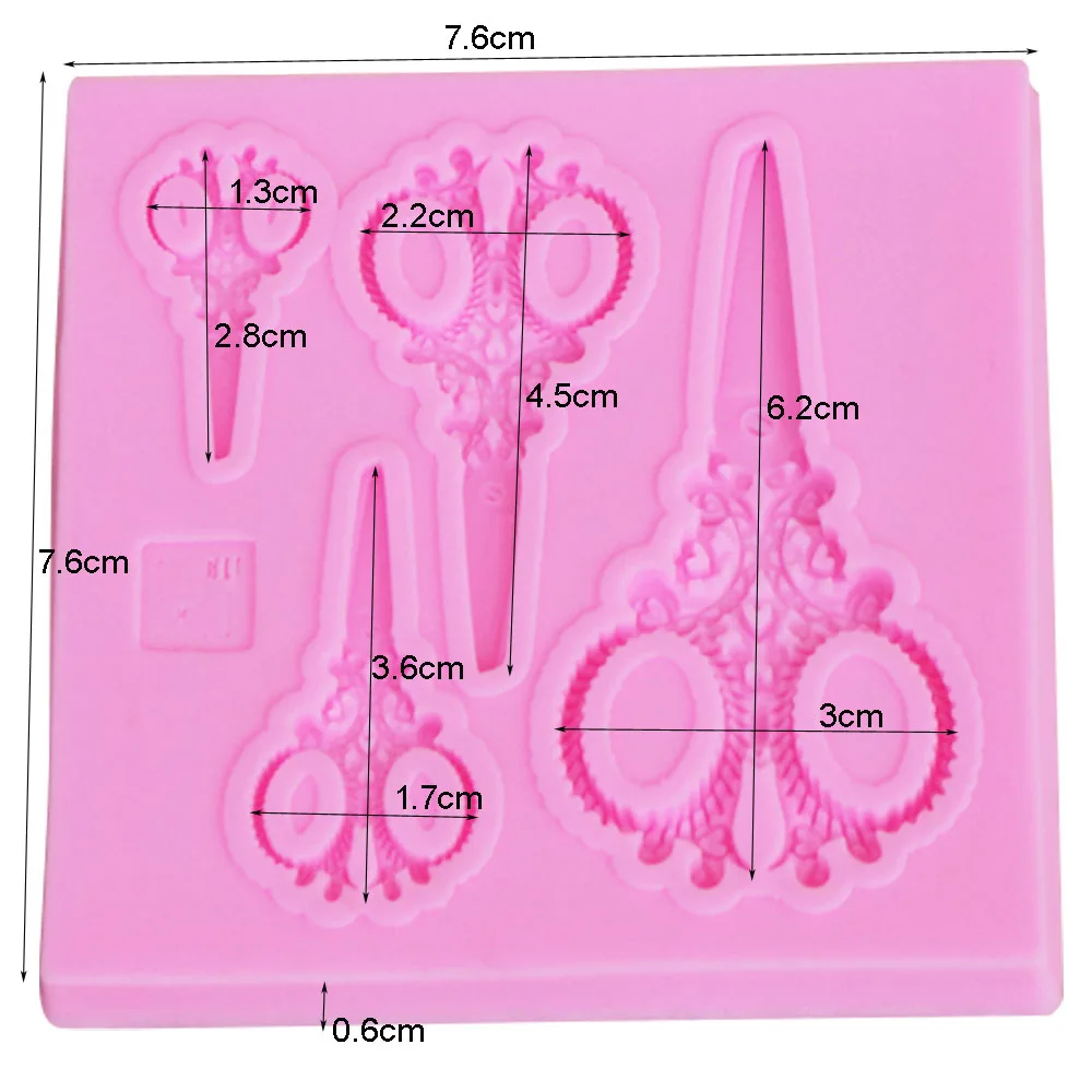 M957 Scissors Silicone Mold Cake Border Fondant Cake Decorating Tools Candy Chocolate Gumpaste Resin Moulds