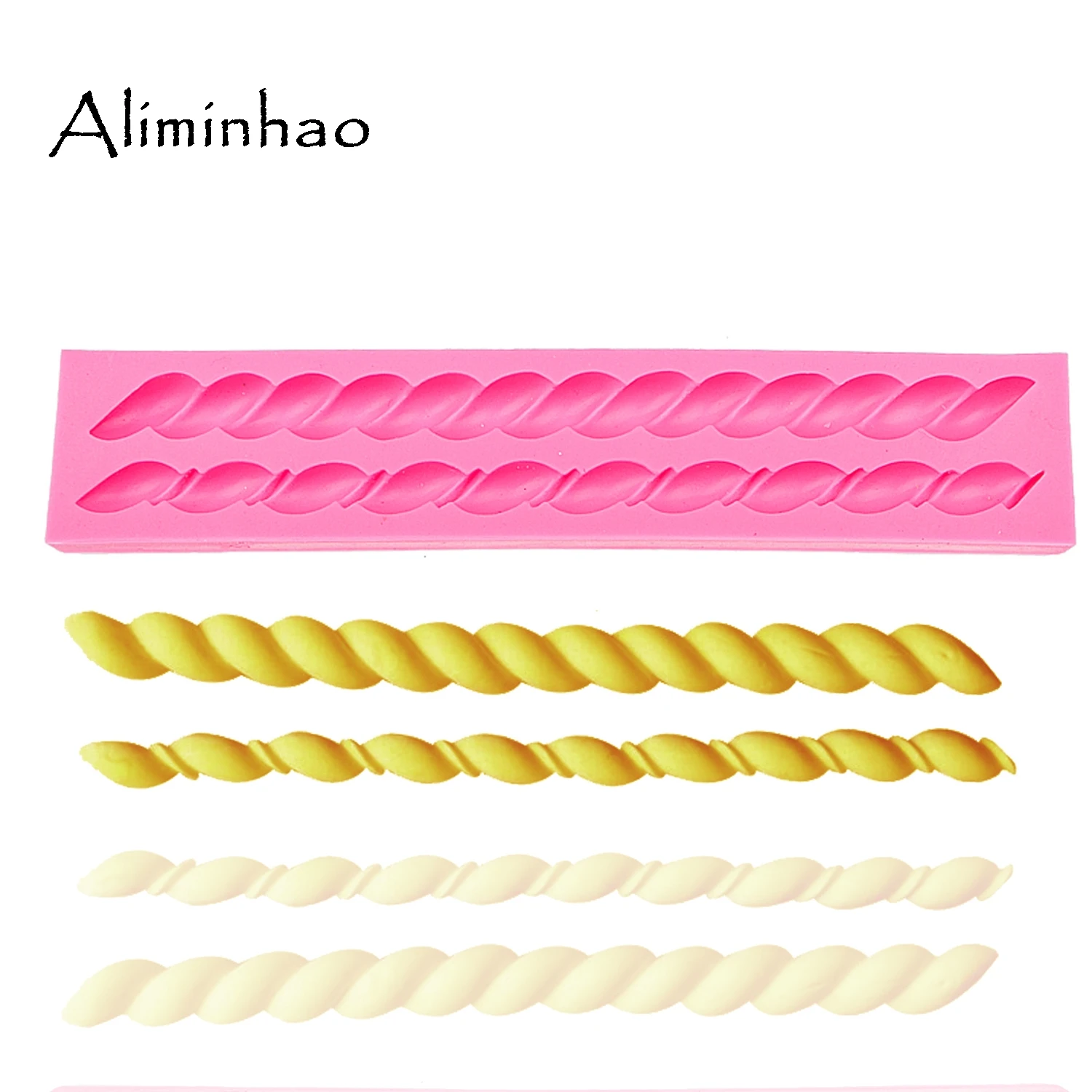 B0503 Strip shape hemp rope lace DIY Cake border Silicone mold chocolate fondant cake decorating tools Resin Clay Mold