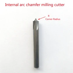 1pc 6mm with corner Radius R0.5/R1/R1.5/R2/R2.5  4flutes HRC50 carbide Internal arc Chamfer milling cutter endmills router bit