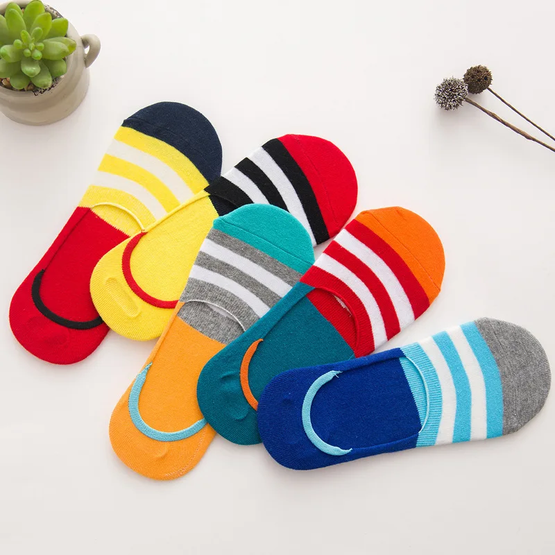 Cotton women low ankle boat socks invisible silicon gel slipper girl boy hosiery 1pair=2pcs ws145