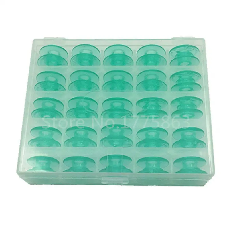 25Pcs/Box Green Sewing Machine Bobbins 4125615-45 For Viking Husqvarna Designer Platinum Lily Series Sewing Accessories AA8244