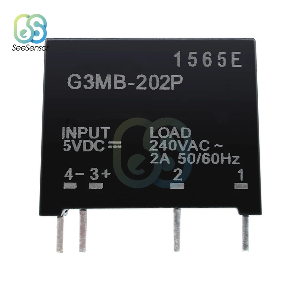 Relay Module G3MB-202P G3MB 202P DC-AC PCB SSR In 5V 12V 24V DC Out 240V AC 2A 50/60Hz Solid State Relay Module