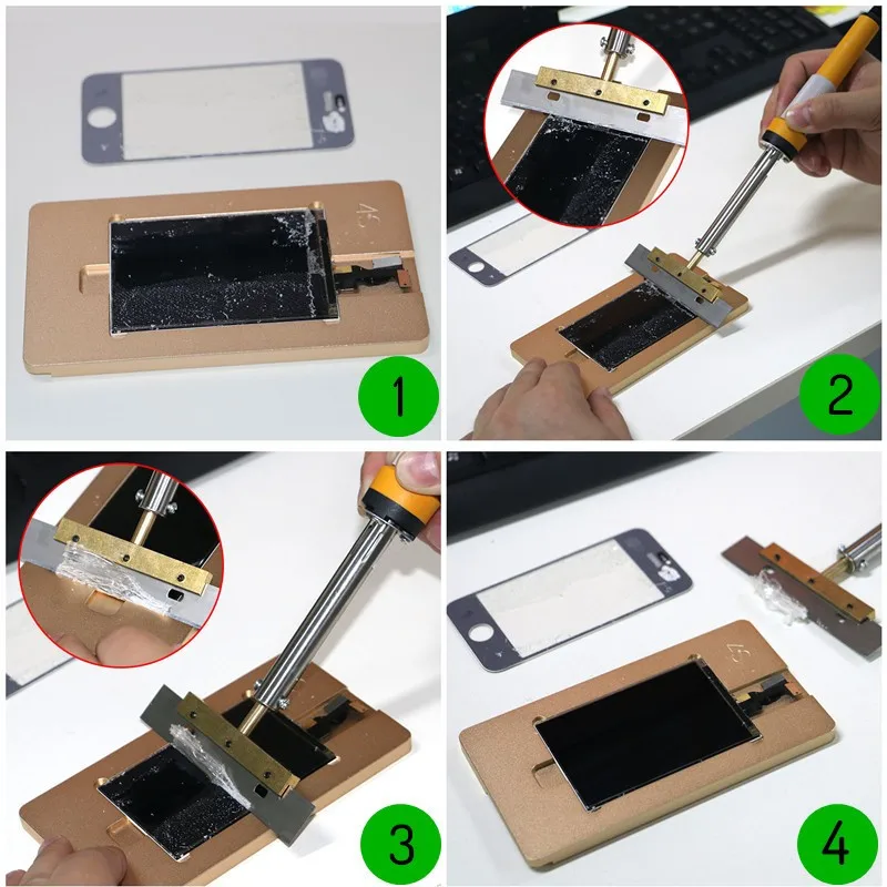 Diyfix ferramenta de limpeza de cola uv 60w, ponta de ferro de solda com lâmina de 100mm, removedor de cola antiga para máquina separadora lcd