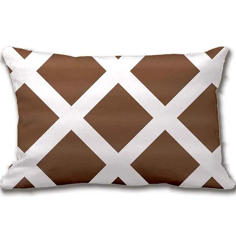 Modern Brown And White Criss Cross Stripes Throw Pillow Decorative Cushion Cover Pillow Case Customize Gift By Lvsure For Car