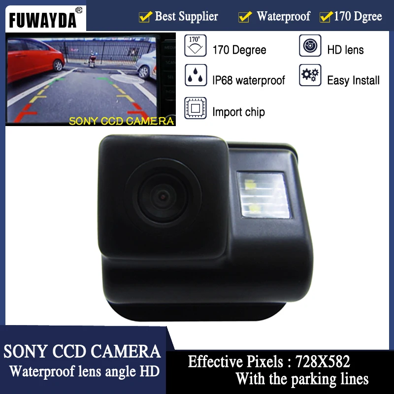 FUWAYDA FOR SONY CCD Car Rear View Mirror Image CAMERA for MAZDA 3/MAZDA 6/MAZDA CX-5 /MAZDA CX-7/ MAZDA CX-9 With Guide Line HD