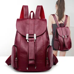 High Quality Leather Backpack Woman New Arrival Fashion Female Backpack String Bags Large Capacity School Bag Mochila Feminina