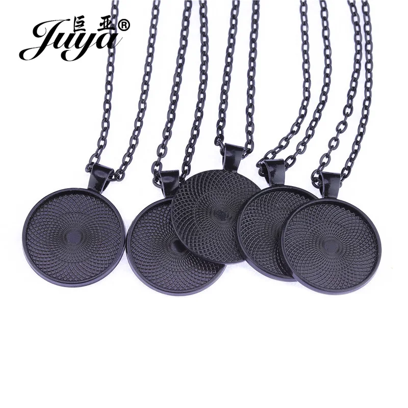 5 teile/los 50 cm Kette Anhänger Mit 25mm Cabochon Basis Lünette Liefert Charms Für DIY Halsketten Schmuck, Die Entdeckungen zubehör – Detail 6