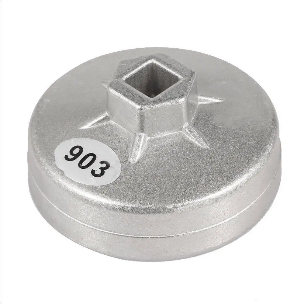 Portable Wearproof Rust-proof Hattype Aluminum Oil Filter Wrench Socket Remover Tool 74mm 14 Flute Oil Filters Element Spanner