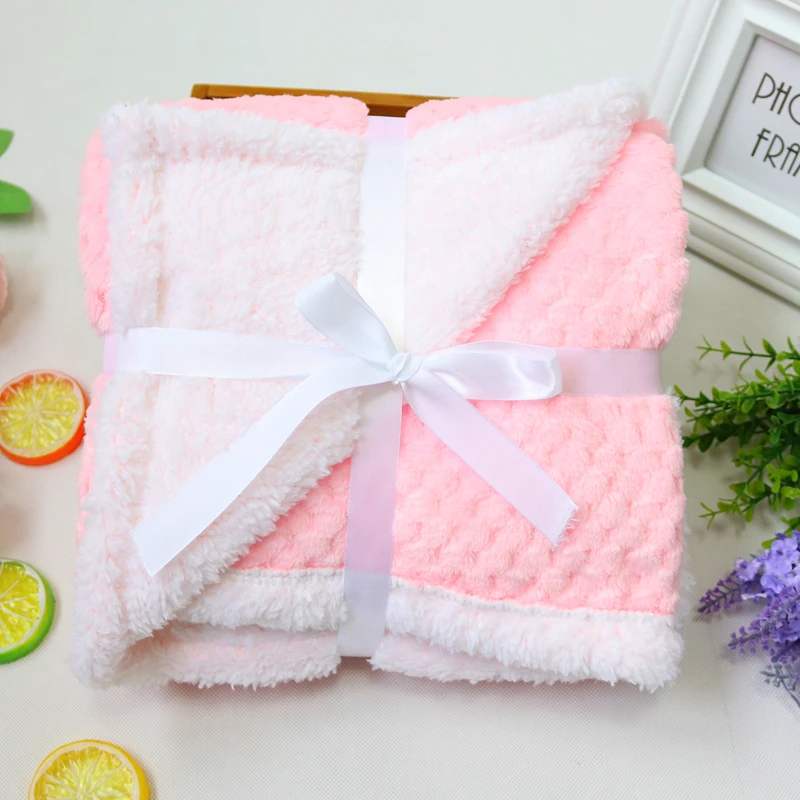 2 Layer 3D Fluffy Pineapple Grain New Genuine Baby Blanket Baby Swaddle Baby Quilt Wrap Newborn Kids Bath Towel Bedding Diaper