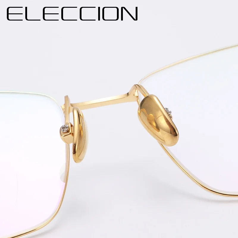 ELECCION Ultralight Titanium Rim Rimless Glasses Men New Myopia Eyeglasses Optical Frames Eyewear High Quality 6612