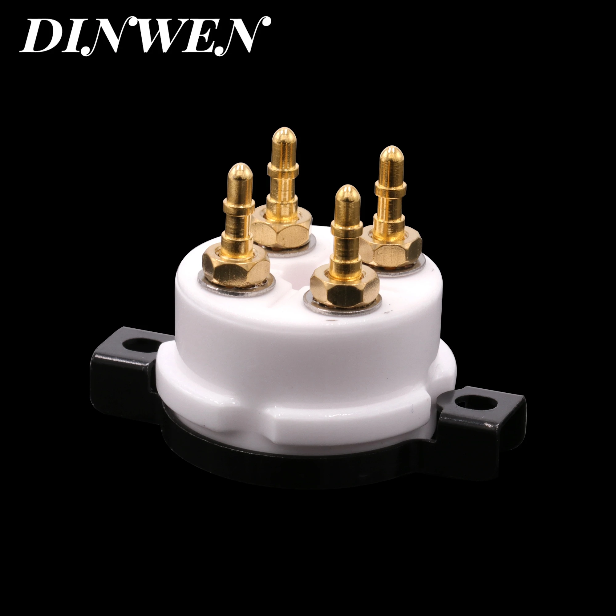 1PC 4PIN ROHR BUCHSE EIZZ High-End Keramik Vergoldet Kupfer VENTIL BASIS für 300B 2A3 811 5Z3 45 71A Vintage Audio Verstärker DIY – Detail 7