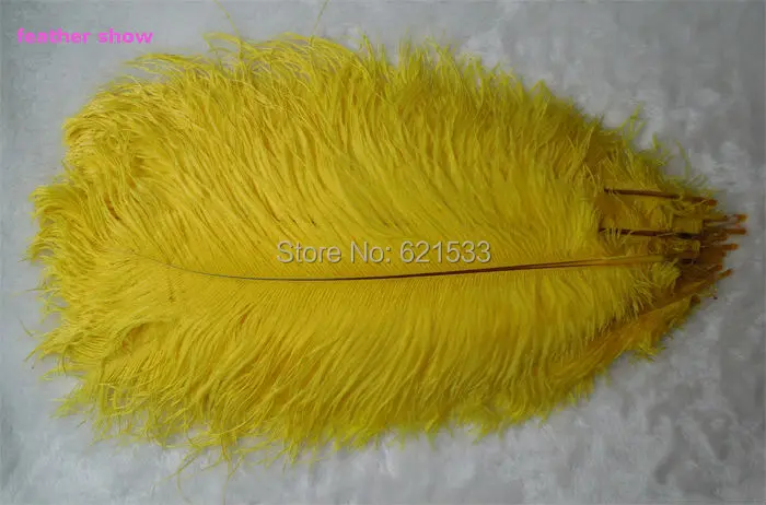 

Beautiful!15Pcs/lot Natural Yellow Ostrich Feathers 16-18inch 40-45CM for Carnival Costumes