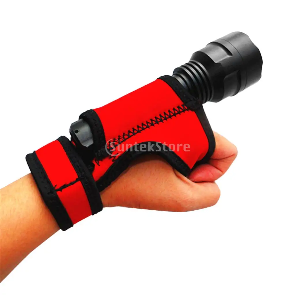 Neoprene Hand Free Adjustable Outdoor Scuba Diving Cycling Camping Torch Flashlight Holder Soft Hand / Arm Mount Strap Glove