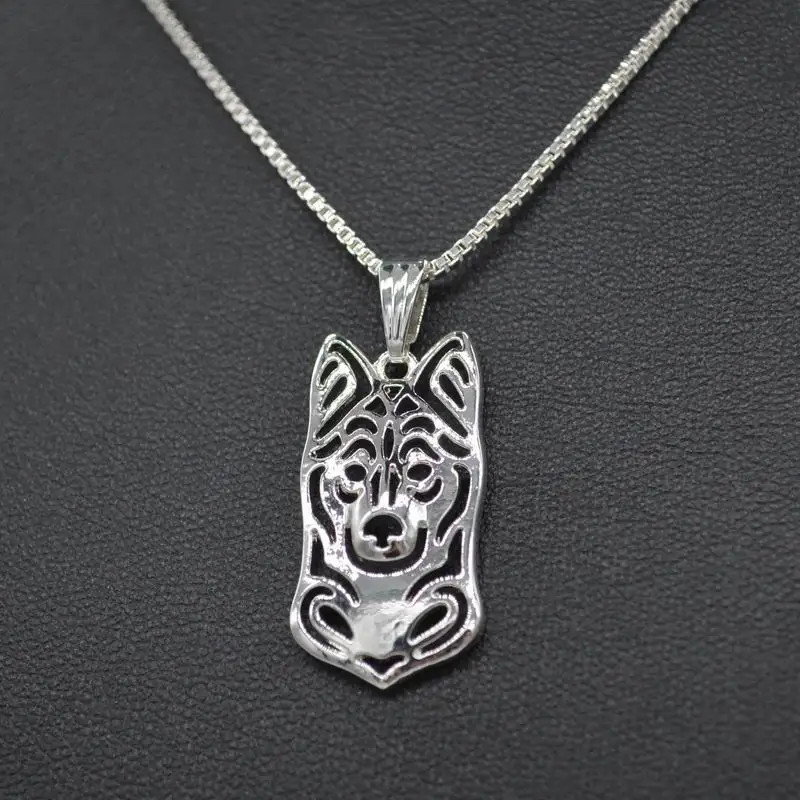 Fashion Women's Alaskan Klee Kai Necklaces Lovers Jewelry Alloy Dog Shaped Necklaces Drop Shipping