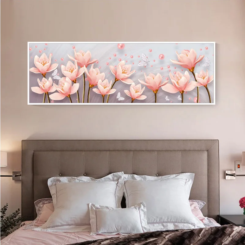 Diy 5d Sale Diamond Embroidery, Diamond Mosaic, Full, Pink Elegant Magnolia,Diamond Painting, Cross Stitch,3d, Decoration, Gift