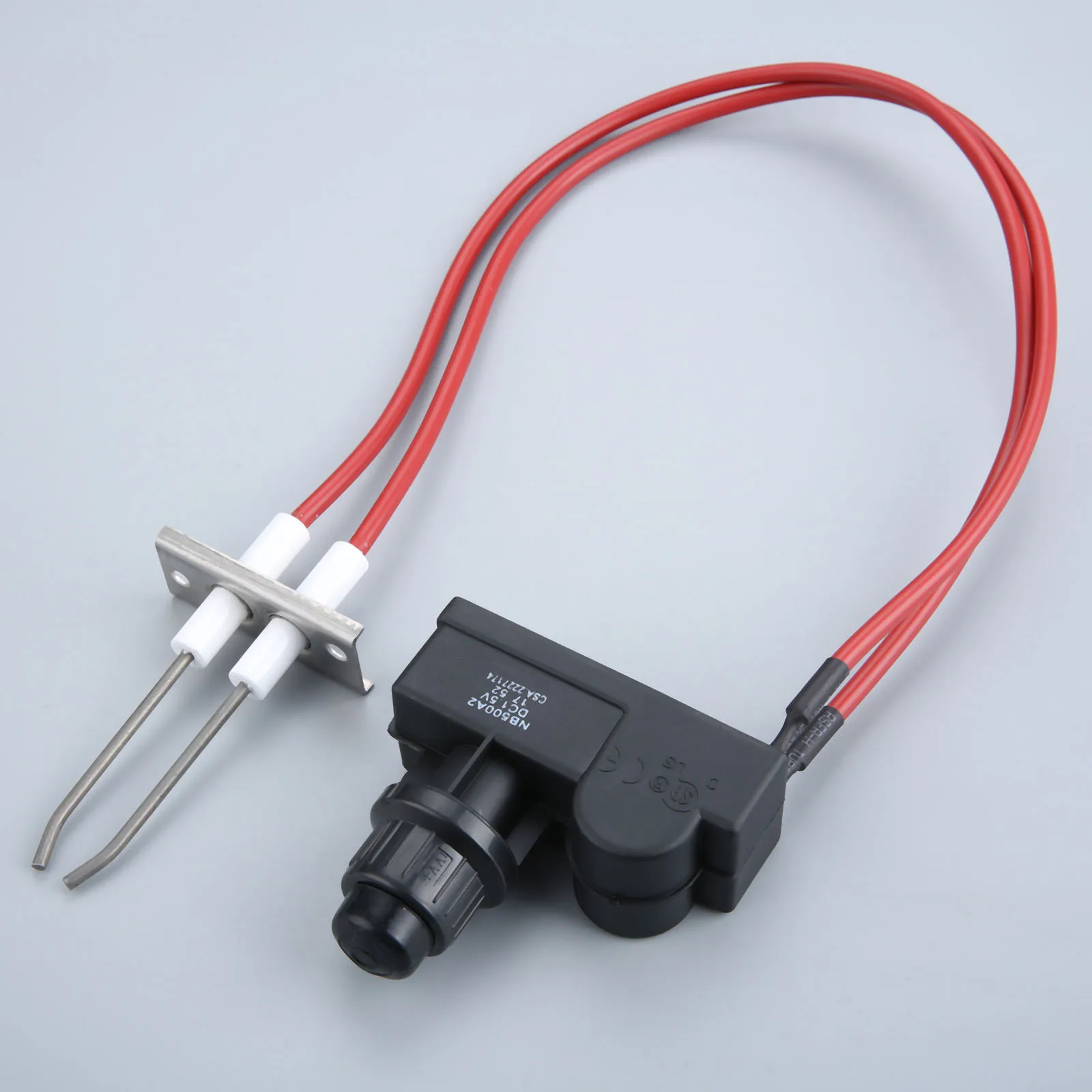 Gas BBQ Grill Fire Pit Pulse Ignition Two Outlet Igniter With Electrode Spark Plug Kit Length 450mm